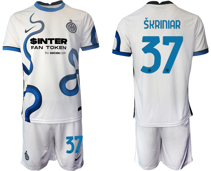 Men 2021-2022 Club Inter Milan away white #37 Soccer Jersey